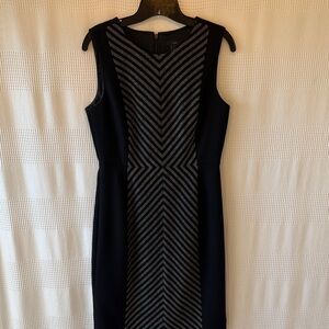 J. Crew Black Dress with Gray Chevron Front Panel